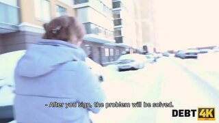 DEBT4K. Calibri מלאך באַרשענקער קענען ניט געווינען געלט אָבער זי קענען נוצן איר געשלעכט טשאַרמס DEBT4K. Calibri מלאך באַרשענקער קענען ניט געווינען געלט אָבער זי קענען נוצן איר געשלעכט טשאַרמס